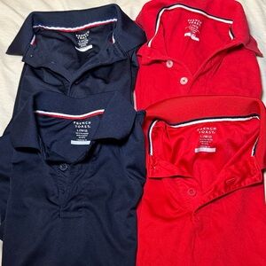 French Toast Kids Polos in Red and Navy